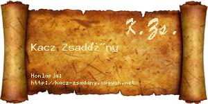 Kacz Zsadány névjegykártya